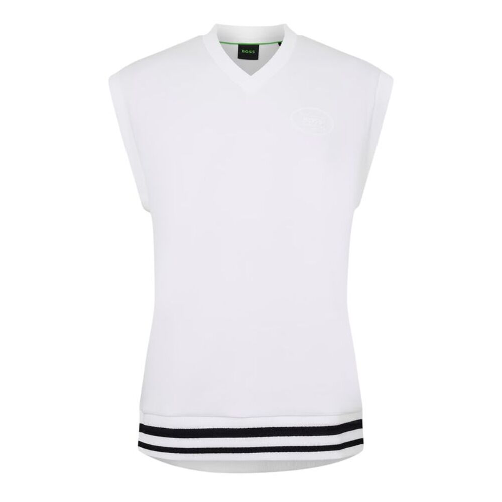 Boss Mens Heritage V Neck Tank Top / White
